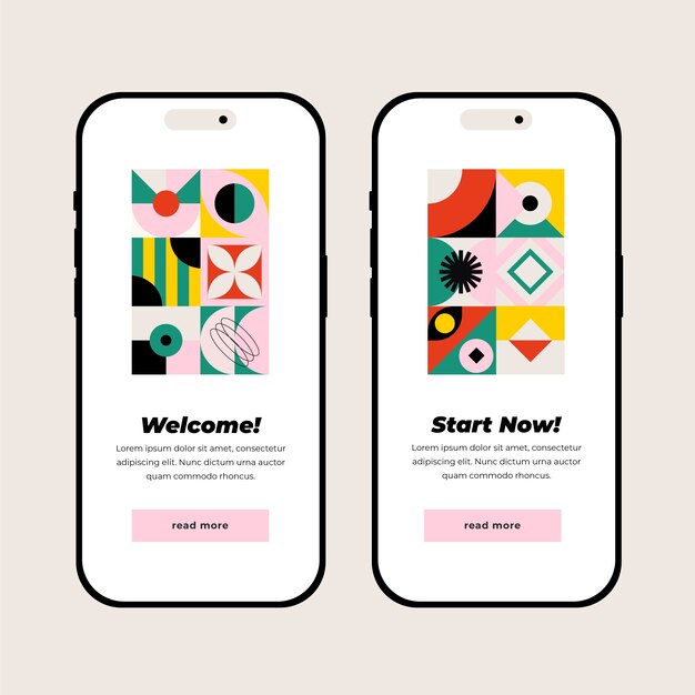 flat design geometric pattern mobile design