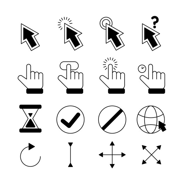flat design mouse cursor element