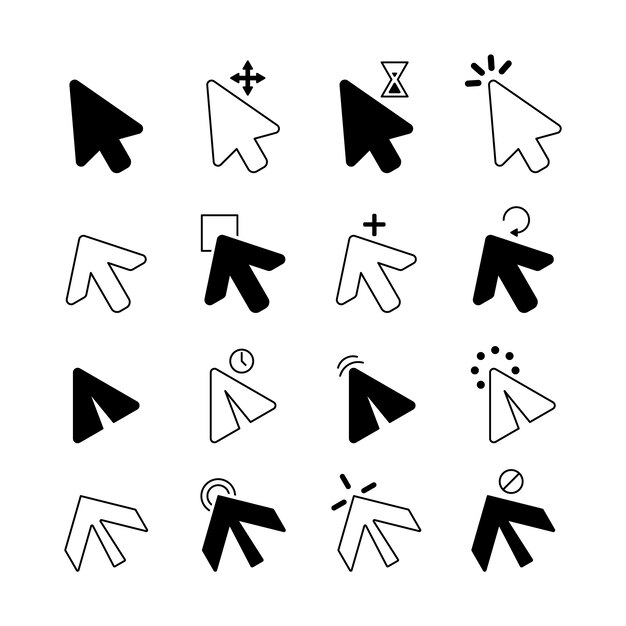 flat design mouse cursor element