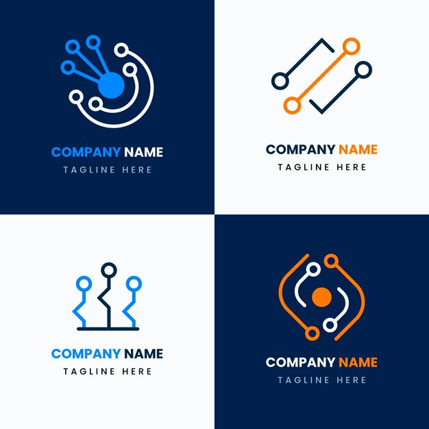 Flat electronics logos pack