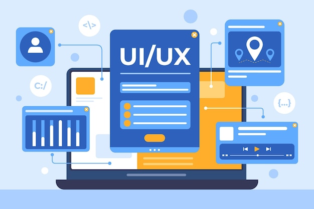 Flat ui/ux background