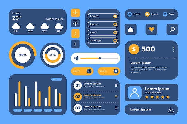 Flat ui/ux elements