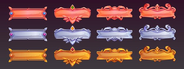 game ui frames gold silver copper medieval menu