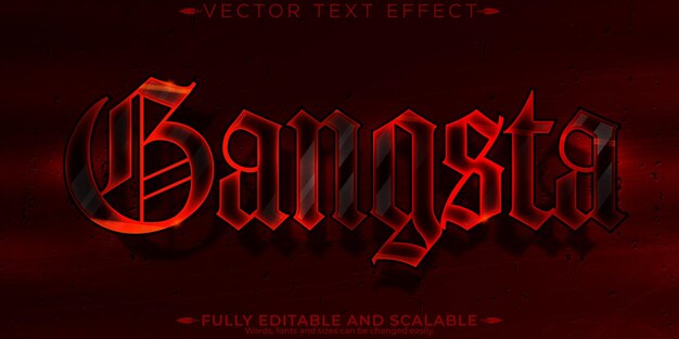 Gangsta text effect editable street and urban customizable font style