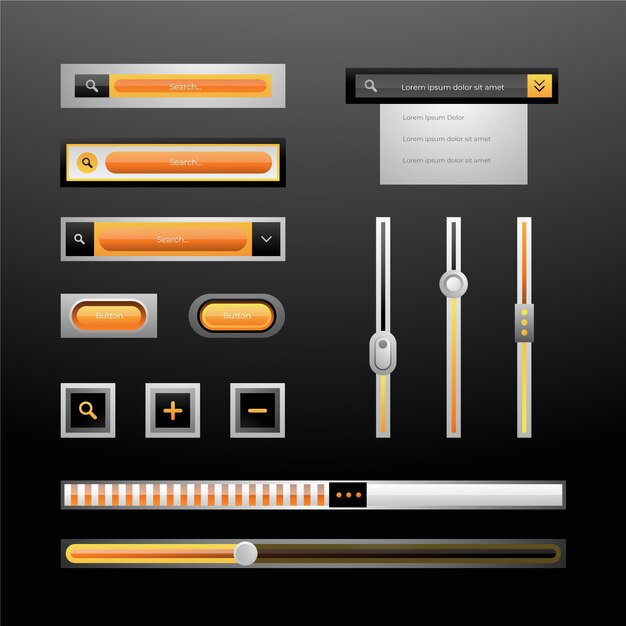 gradient colored ui kit collection