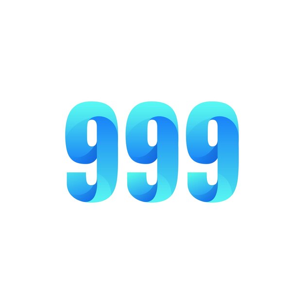 gradient colorful initial number 999
