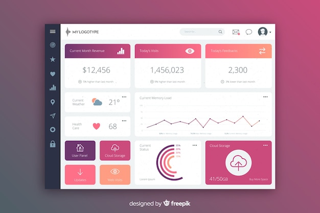 gradient elements collection dashboard template