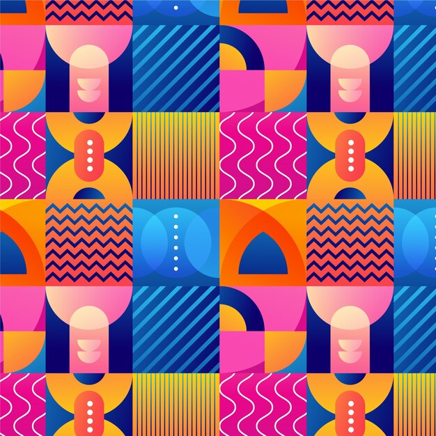 Gradient geometric mosaic pattern design