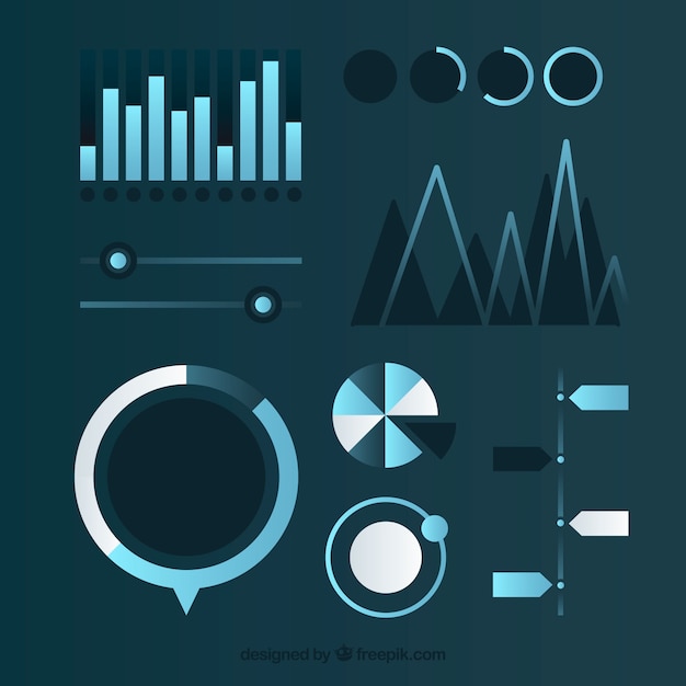 gradient infographic element collection