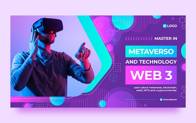 Gradient metaverse concept facebook post