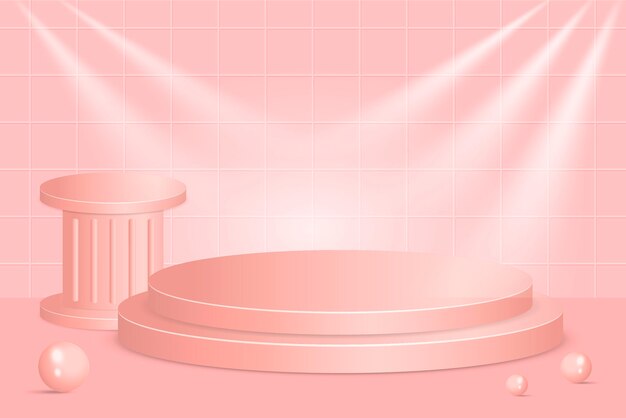 gradient podium design in 3d rendering