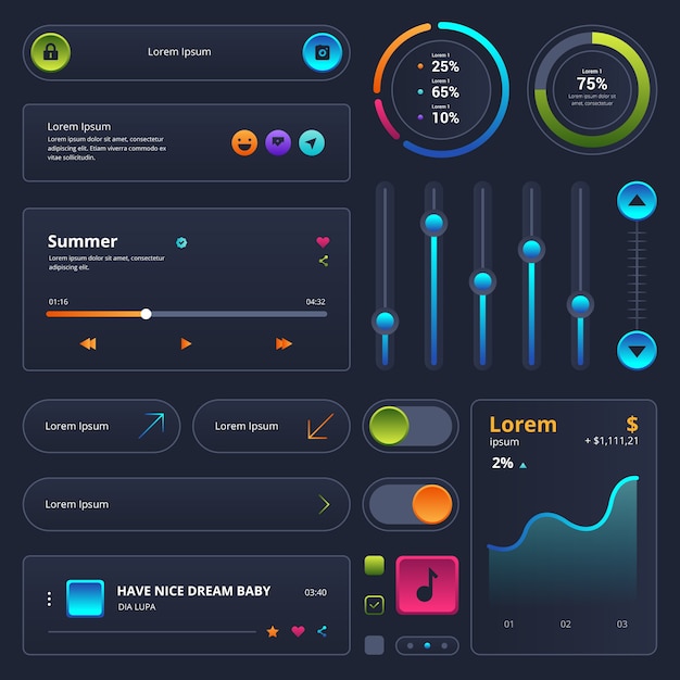 Gradient ui kit collection