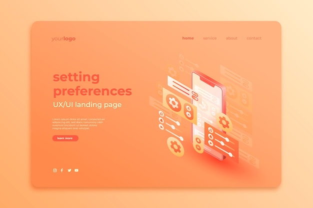 Gradientti UI/UX-aloitussivumallipohja