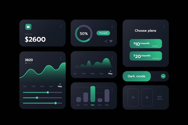 Gradientti UI/UX-elementit
