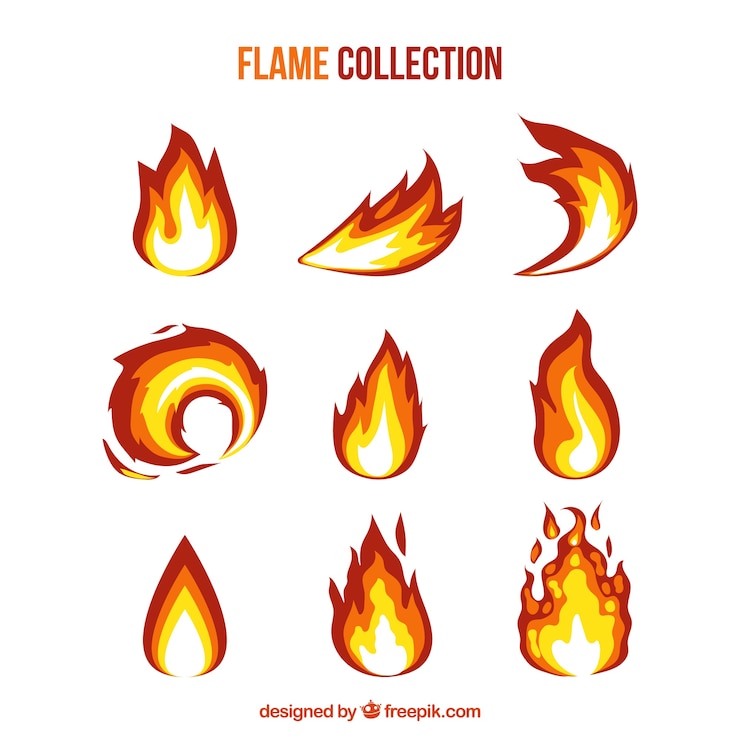 Ilmainen Vektori great pack of flat flames