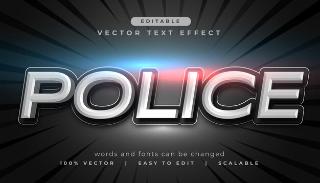 grey police text effect editable lettering