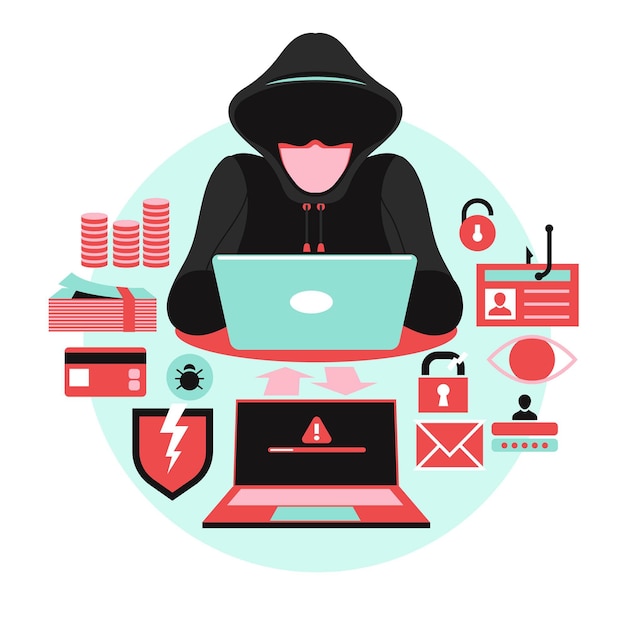 Hacker activity concept illustration