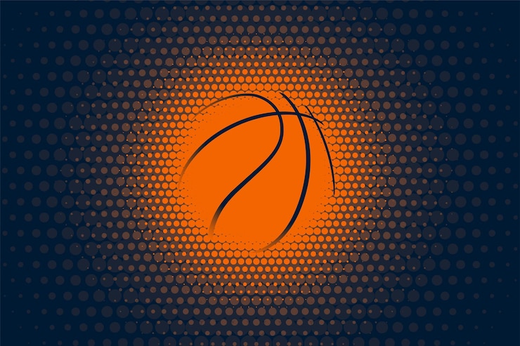 Ilmainen Vektori halftone style basketball sporty background for athlete fitness and activity