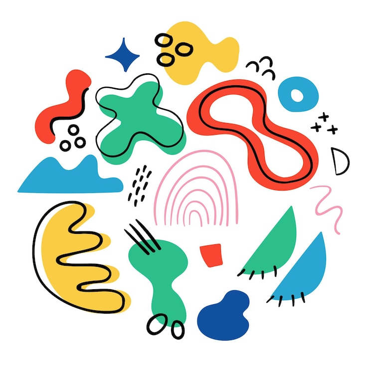 Ilmainen Vektori hand drawn abstract shape pack