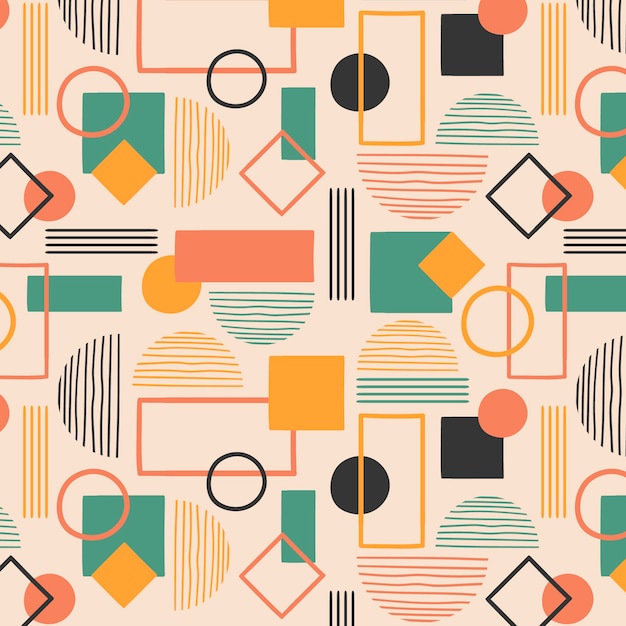 hand drawn boho geometric pattern design