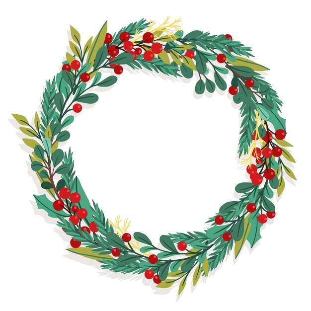 hand drawn christmas wreath