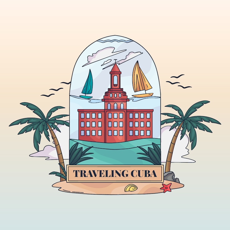 Ilmainen Vektori hand drawn cuba illustration