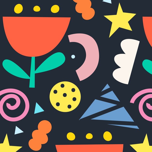hand drawn cutout collage background