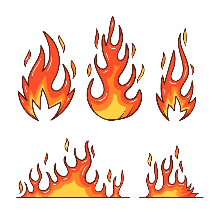 Ilmainen Vektori hand drawn fire cartoon illustration