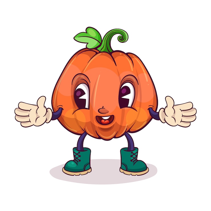 Ilmainen Vektori hand drawn pumpkin cartoon illustration