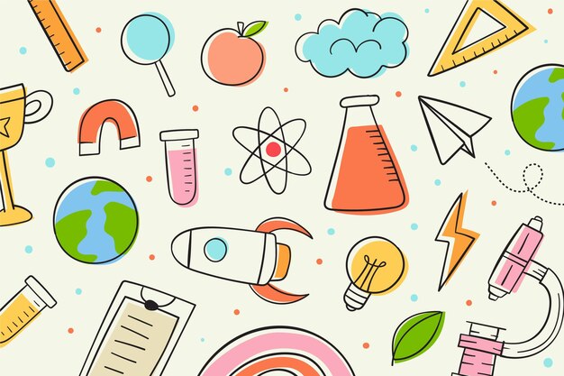 Hand drawn science background