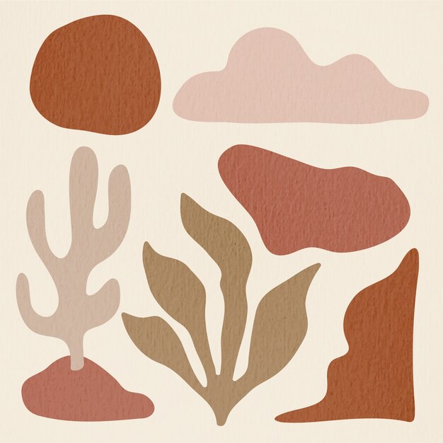 hand drawn soft earth tones illustration