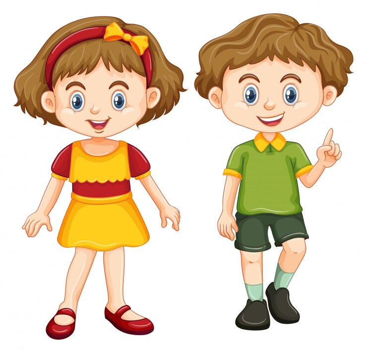 Ilmainen Vektori happy boy and girl standing