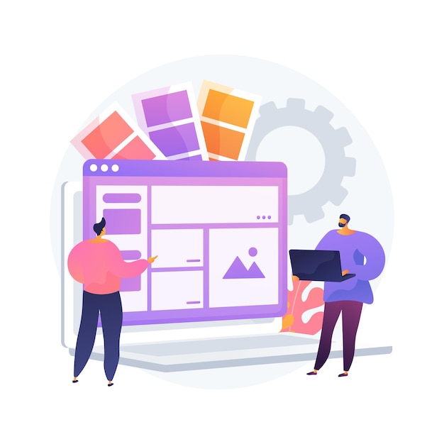 Interface design abstract concept   illustration. User interface engineering, visual element, create website and application, responsive design, usability test, hierarchy  
