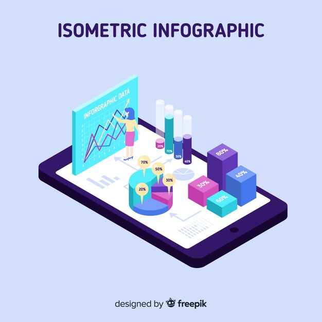 isometric infographic concept background