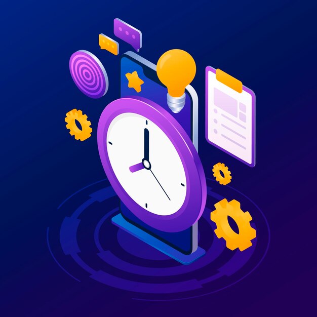 Isometric time management concept