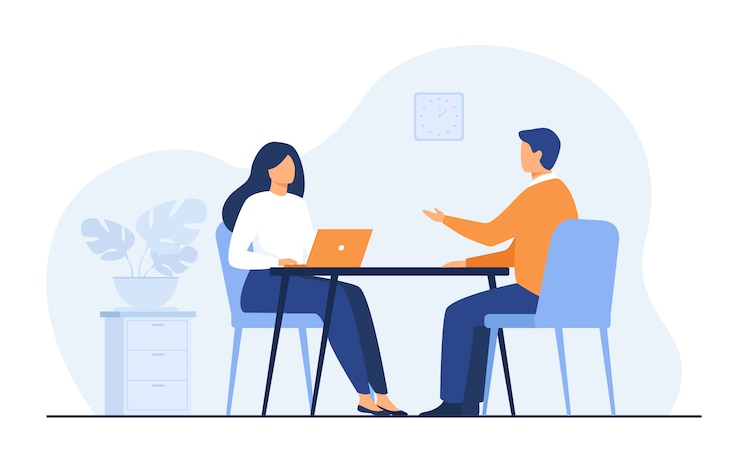 Ilmainen Vektori job interview conversation
