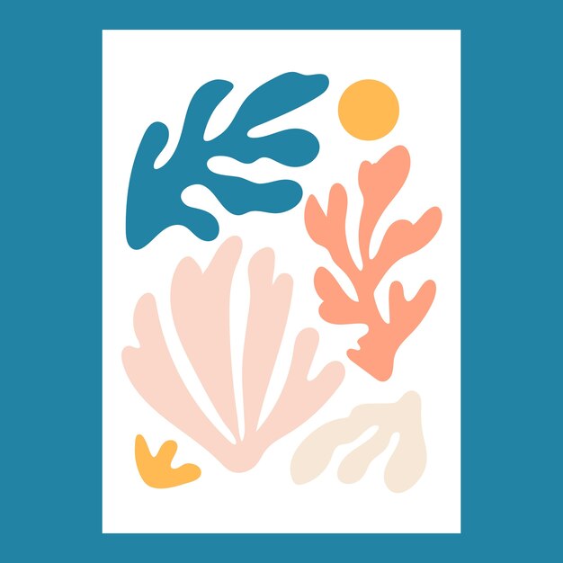 Kaksiulotteinen design, matissen tyylinen kuvitus
