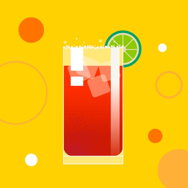 Kaksiulotteinen design, tuore michelada-kuvitus