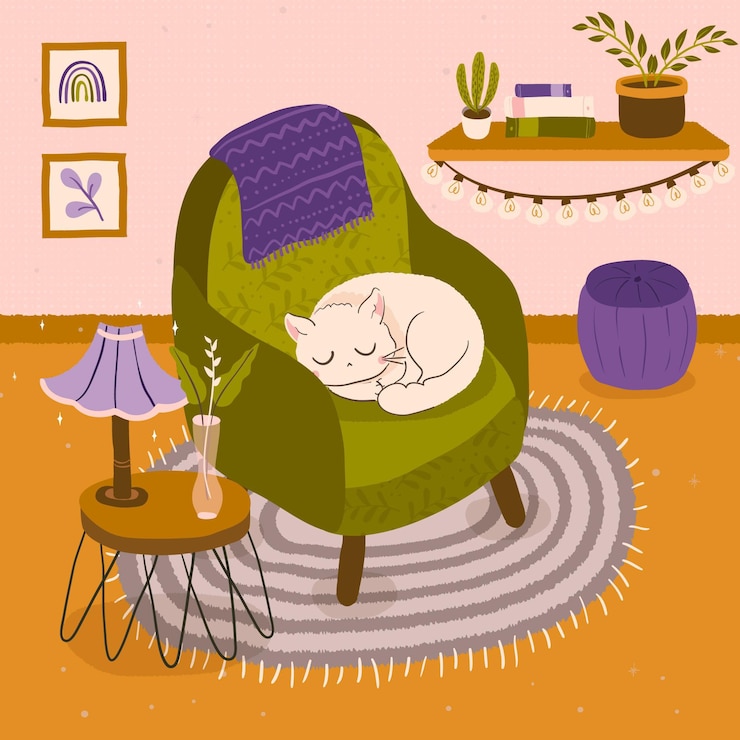 Ilmainen Vektori käsin piirretty hygge-konsepti