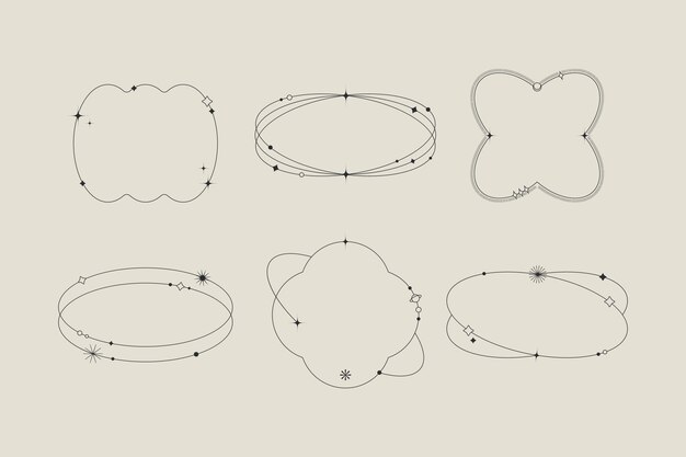Litteä minimalistinen lineaarinen kehyssarja