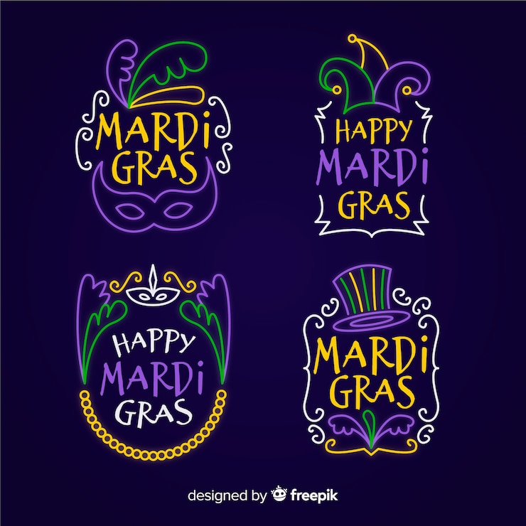 Ilmainen Vektori mardi gras badge collection