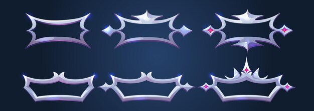 Medieval ui game frame metal border for button