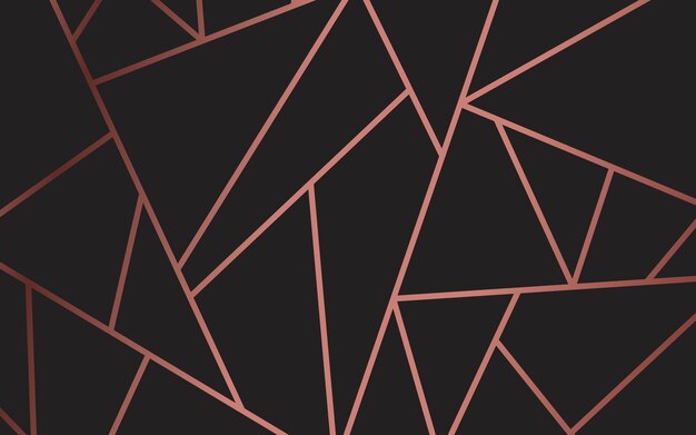 Modern mosaic wallpaper in rose gold and black