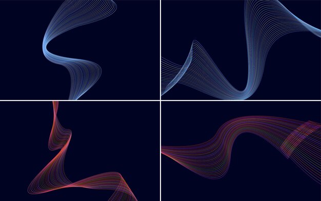 Modern wave curve abstract presentation background Pack