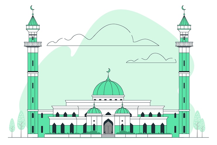 Ilmainen Vektori mosque  concept illustration