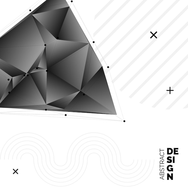Musta vektorisumainen kolmiotaustan design. Geometrinen tausta origami-tyyliin gradientilla