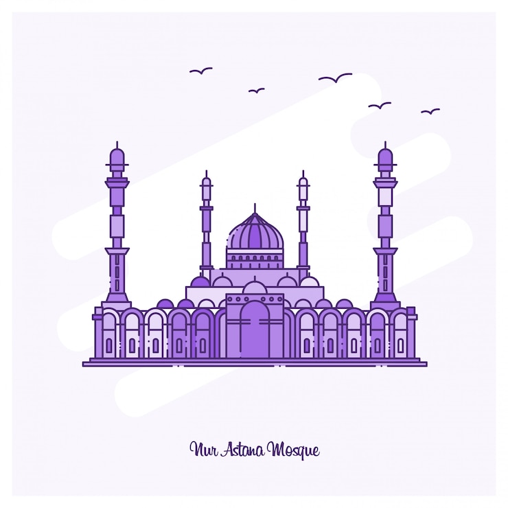 Ilmainen Vektori nur astana mosque landmark