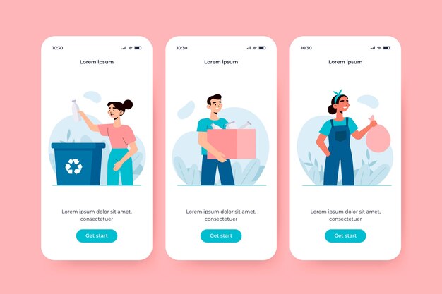 onboarding app screen for recycle