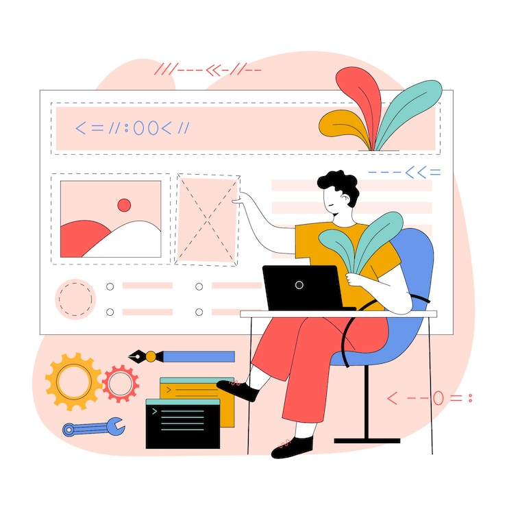 Ilmainen Vektori orgaaninen litteä web-design-kuvitus