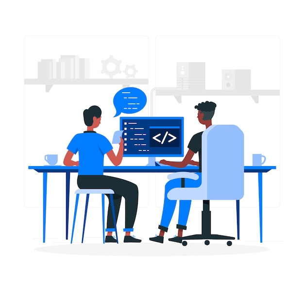 Pair programming concept illustration